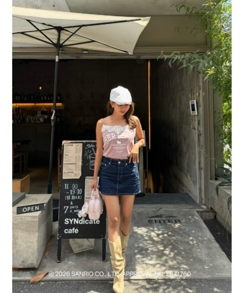 Her lip to(ハーリップトゥー)の「HLT x Hello Kitty Lace-Trim Camisole(キャミソール・レディース・ローズ/グレー/ホワイト系・M/S)」の16枚目の写真