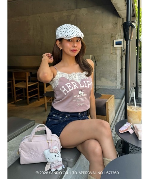 Her lip to(ハーリップトゥー)の「HLT x Hello Kitty Lace-Trim Camisole(キャミソール・レディース・ローズ/グレー/ホワイト系・M/S)」の17枚目の写真