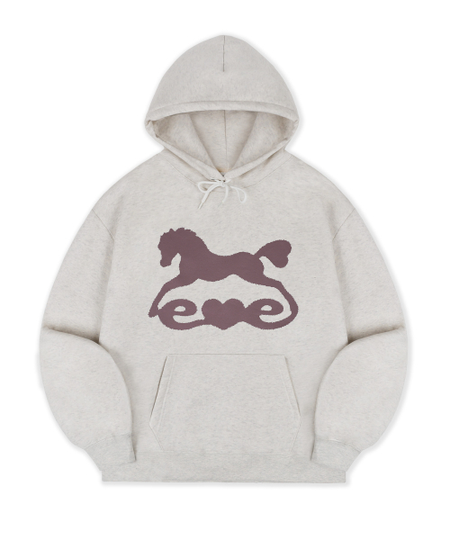 ambler(エムブラー)の「Pinky Heart Tail Horse グラフィックフードTシャツ AHP1312(オートミール)(パーカー・レディース・その他・S/M/L)」の1枚目の写真
