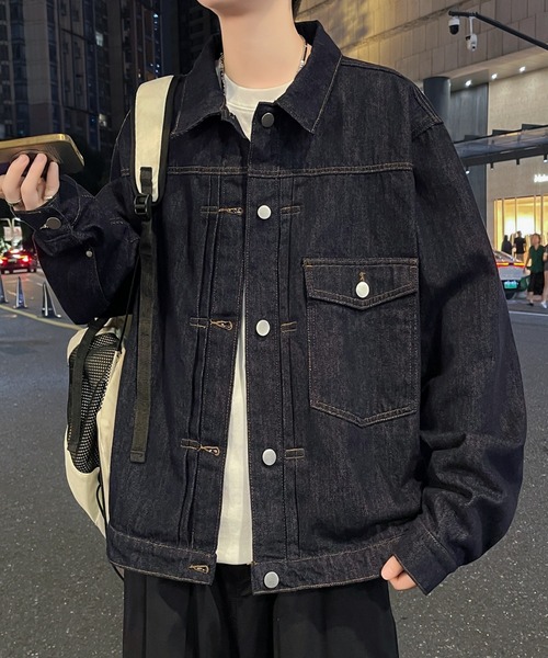 MGV（エムジーヴィー）の「ルーズデニムトラッカージャケット（デニムジャケット・メンズ・ブラック/インディゴブルー・MEDIUM/LARGE/X-LARGE）」の15枚目の写真