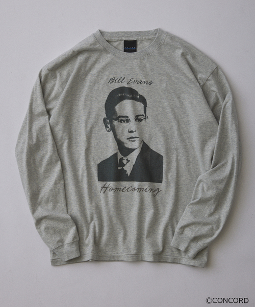 JOURNAL STANDARD relume(ジャーナルスタンダード レリューム)の「Bill Evans / ビル・エヴァンス 別注 グラフィック ロンT(Tシャツ/カットソー・メンズ・ブラック/ホワイト/ブラック系その他/グレー・LARGE/MEDIUM)」の4枚目の写真
