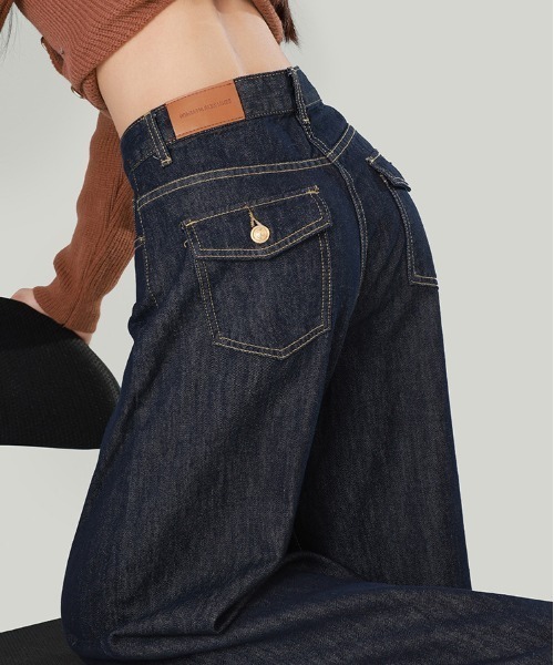Bifrost（ビフレスト）の「おしゃれデニムパンツ（デニムパンツ・レディース・ネイビー・L/M/S）」の2枚目の写真