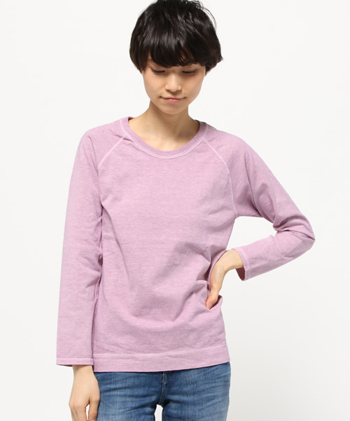 Good On（グッドオン）の「good on/グッドオン　ロングスリーブ　ラグラン　TEE（Tシャツ/カットソー・レディース・ライトブルー/ネイビー/ラベンダー/ナチュラル/ホワイト/杢グレー・FREE）」の6枚目の写真