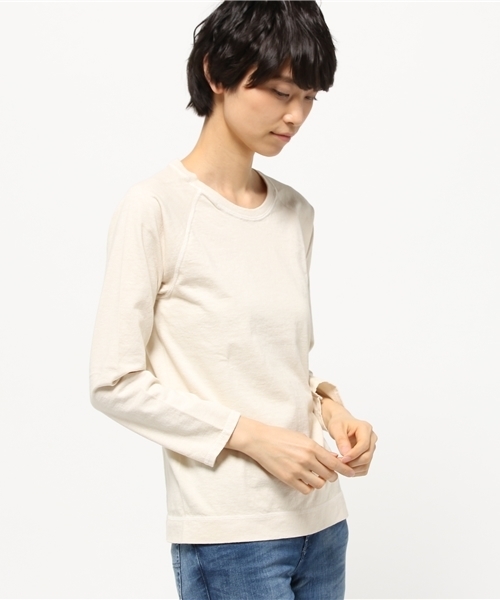 Good On（グッドオン）の「good on/グッドオン　ロングスリーブ　ラグラン　TEE（Tシャツ/カットソー・レディース・ライトブルー/ネイビー/ラベンダー/ナチュラル/ホワイト/杢グレー・FREE）」の4枚目の写真