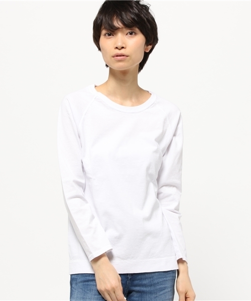 Good On（グッドオン）の「good on/グッドオン　ロングスリーブ　ラグラン　TEE（Tシャツ/カットソー・レディース・ライトブルー/ネイビー/ラベンダー/ナチュラル/ホワイト/杢グレー・FREE）」の2枚目の写真