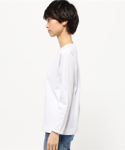 Good On（グッドオン）の「good on/グッドオン　ロングスリーブ　ラグラン　TEE（Tシャツ/カットソー・レディース・ライトブルー/ネイビー/ラベンダー/ナチュラル/ホワイト/杢グレー・FREE）」の14枚目の写真