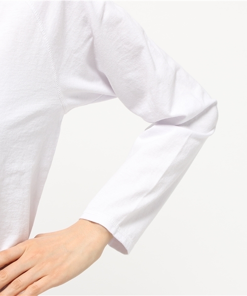 Good On（グッドオン）の「good on/グッドオン　ロングスリーブ　ラグラン　TEE（Tシャツ/カットソー・レディース・ライトブルー/ネイビー/ラベンダー/ナチュラル/ホワイト/杢グレー・FREE）」の9枚目の写真