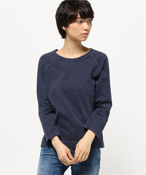 Good On（グッドオン）の「good on/グッドオン　ロングスリーブ　ラグラン　TEE（Tシャツ/カットソー・レディース・ライトブルー/ネイビー/ラベンダー/ナチュラル/ホワイト/杢グレー・FREE）」の12枚目の写真