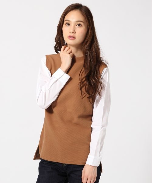 GLOBAL WORK(グローバルワーク)の「シャツスリーブプルオーバー長袖/725143(Tシャツ/カットソー・レディース・グレー/その他/ネイビー/ブラウン・MEDIUM/SMALL/LARGE)」の2枚目の写真