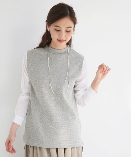 GLOBAL WORK(グローバルワーク)の「シャツスリーブプルオーバー長袖/725143(Tシャツ/カットソー・レディース・グレー/その他/ネイビー/ブラウン・MEDIUM/SMALL/LARGE)」の1枚目の写真