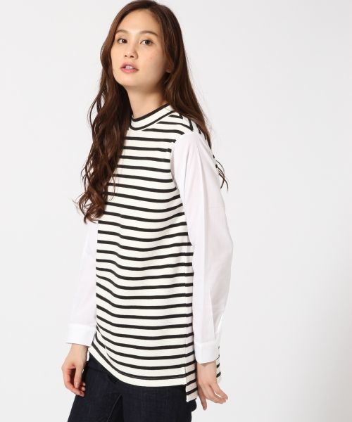 GLOBAL WORK(グローバルワーク)の「シャツスリーブプルオーバー長袖/725143(Tシャツ/カットソー・レディース・グレー/その他/ネイビー/ブラウン・MEDIUM/SMALL/LARGE)」の4枚目の写真