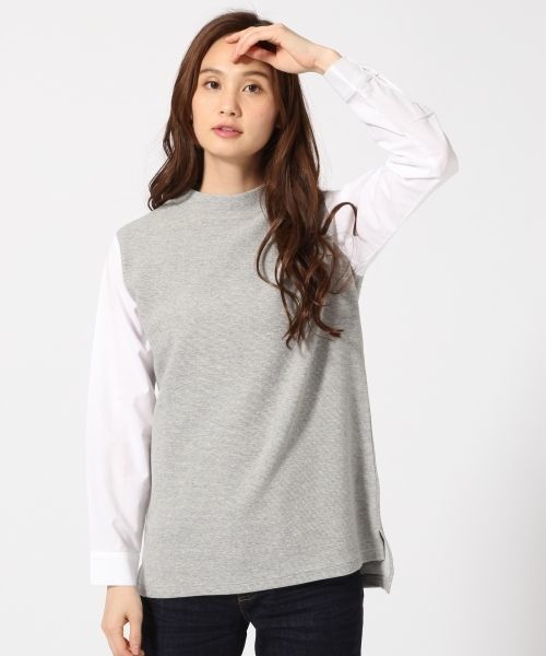 GLOBAL WORK(グローバルワーク)の「シャツスリーブプルオーバー長袖/725143(Tシャツ/カットソー・レディース・グレー/その他/ネイビー/ブラウン・MEDIUM/SMALL/LARGE)」の6枚目の写真