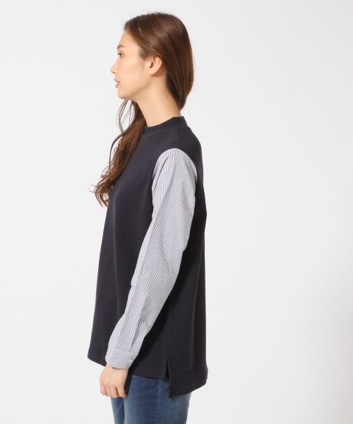 GLOBAL WORK(グローバルワーク)の「シャツスリーブプルオーバー長袖/725143(Tシャツ/カットソー・レディース・グレー/その他/ネイビー/ブラウン・MEDIUM/SMALL/LARGE)」の7枚目の写真