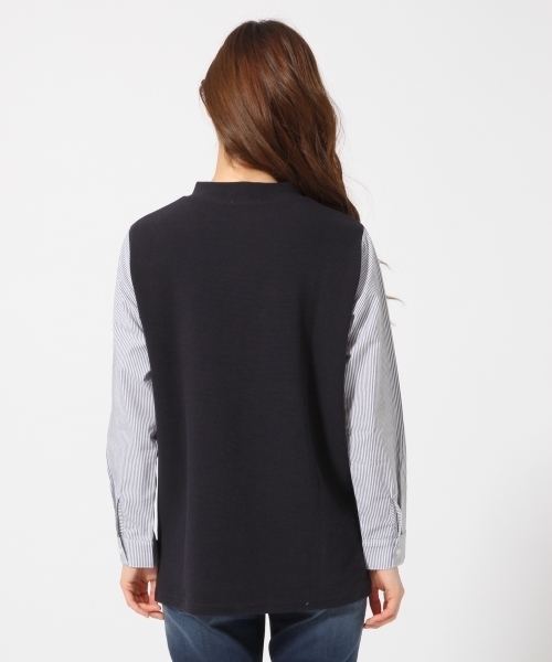 GLOBAL WORK(グローバルワーク)の「シャツスリーブプルオーバー長袖/725143(Tシャツ/カットソー・レディース・グレー/その他/ネイビー/ブラウン・MEDIUM/SMALL/LARGE)」の8枚目の写真