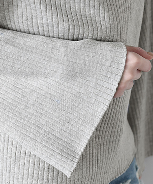 Luz Llena (philter)（ラズレナ　フィルター）の「リブ編みボートネックニットトップス（ニット/セーター・レディース・ネイビー/アイボリー/グレー・MEDIUM）」の4枚目の写真