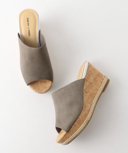 ODETTE E ODILE（オデットエオディール）の「OFC ディープラインミュールウェッジ サンダル80（サンダル・レディース・ホワイト/ブラック/ブラウン/シルバー/ゴールド/グレー・37/35/36）」の3枚目の写真