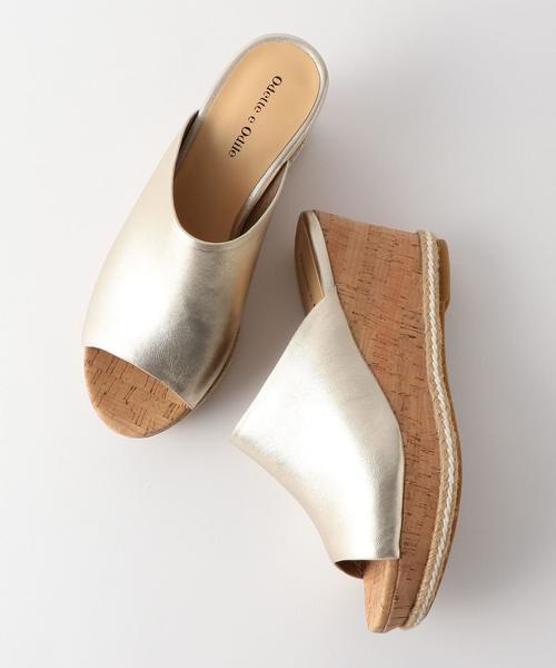 ODETTE E ODILE（オデットエオディール）の「OFC ディープラインミュールウェッジ サンダル80（サンダル・レディース・ホワイト/ブラック/ブラウン/シルバー/ゴールド/グレー・37/35/36）」の6枚目の写真