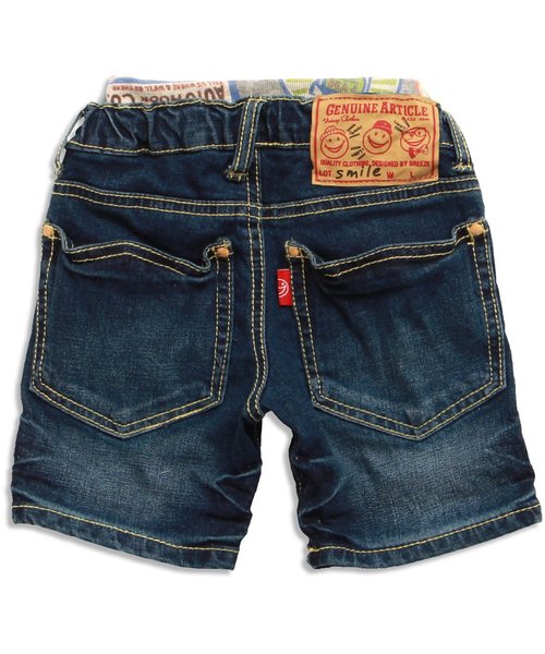 BREEZE（ブリーズ）の「しわ加工ハーフパンツ 5分丈（デニムパンツ・キッズ・ブルー/ストライプ/サックスブルー・95/140/80/110/130/90/100/120）」の6枚目の写真