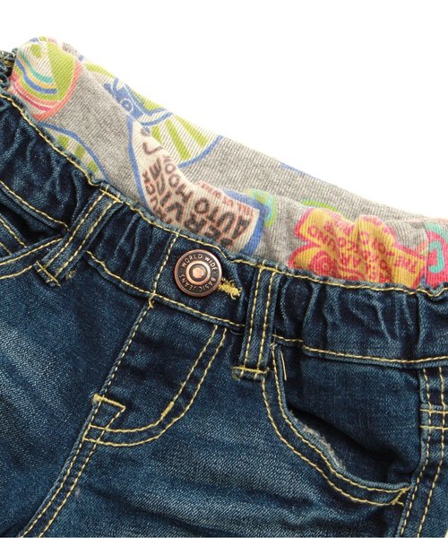 BREEZE（ブリーズ）の「しわ加工ハーフパンツ 5分丈（デニムパンツ・キッズ・ブルー/ストライプ/サックスブルー・95/140/80/110/130/90/100/120）」の9枚目の写真