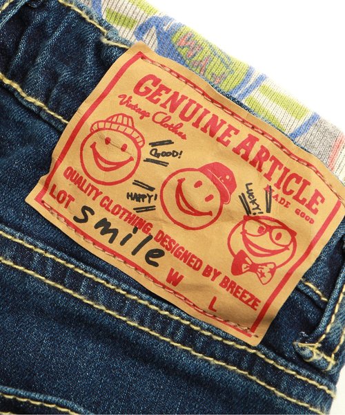 BREEZE（ブリーズ）の「しわ加工ハーフパンツ 5分丈（デニムパンツ・キッズ・ブルー/ストライプ/サックスブルー・95/140/80/110/130/90/100/120）」の4枚目の写真