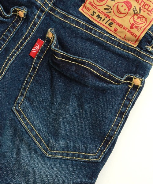 BREEZE（ブリーズ）の「しわ加工ハーフパンツ 5分丈（デニムパンツ・キッズ・ブルー/ストライプ/サックスブルー・95/140/80/110/130/90/100/120）」の5枚目の写真