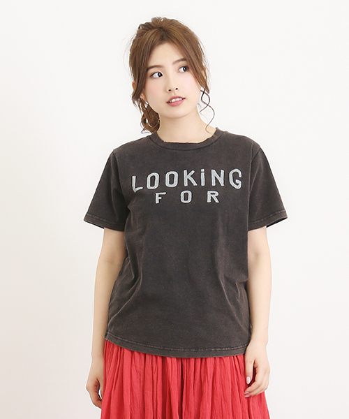 CUBE SUGAR（キューブシュガー）の「20/-ＯＥ天竺クルーネックTシャツ（Tシャツ/カットソー・レディース・ライトグレー/ブラック/ピンク系その他/ブルー・M）」の2枚目の写真