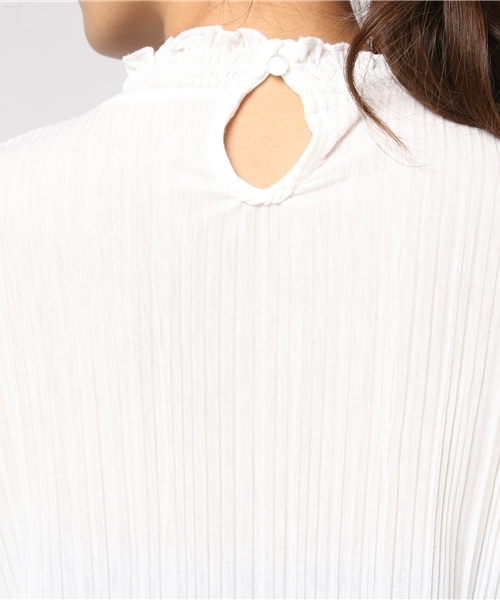 Heather(ヘザー)の「ハイネックランダムプリーツ5分袖(Tシャツ/カットソー・レディース・アイボリー/ブラック/ピンク系その他・FREE)」の8枚目の写真