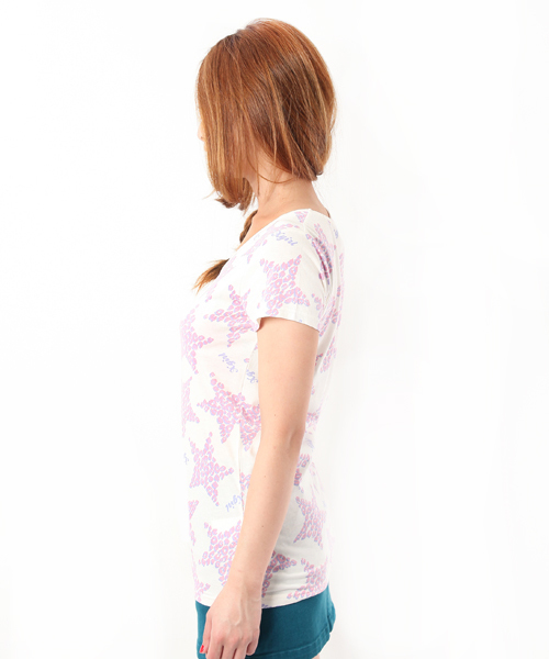 X-girl（エックスガール）の「ANIMAL STAR S/S TEE（Tシャツ/カットソー・レディース・ホワイト/ブラック/ピンク・1/2）」の4枚目の写真