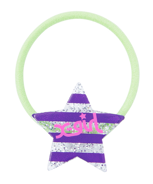 X-girl Stages（エックスガールステージス）の「“STRIPE” HAIR ELASTIC（ヘアゴム・キッズ・ピンク/レッド/クリア・ONE SIZE）」の3枚目の写真