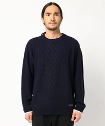 BLACK LABEL CRESTBRIDGE | ｳｰﾙｶｼﾐﾔｹｰﾌﾞﾙｸﾙｰﾈｯｸﾆｯﾄ(ニット/セーター)