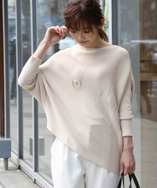 un dix cors（アンディコール）の「バイヤスガーターニット（ニット/セーター・レディース・ライトグレー/イエロー/ライトベージュ/ホワイト・ﾌﾘ-）」の4枚目の写真