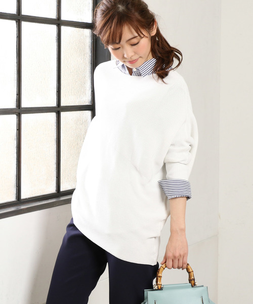 un dix cors（アンディコール）の「バイヤスガーターニット（ニット/セーター・レディース・ライトグレー/イエロー/ライトベージュ/ホワイト・ﾌﾘ-）」の16枚目の写真