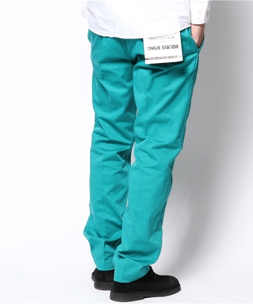 UNION STATION(ユニオンステーション)の「カラーチノクロス(チノパンツ・メンズ・オフホワイト/ベージュ/エメラルド/サックスブルー/ネイビー/イエロー/ピンク/レッド/オレンジ・SMALL/MEDIUM/LARGE/LL)」の11枚目の写真