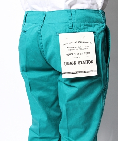 UNION STATION(ユニオンステーション)の「カラーチノクロス(チノパンツ・メンズ・オフホワイト/ベージュ/エメラルド/サックスブルー/ネイビー/イエロー/ピンク/レッド/オレンジ・SMALL/MEDIUM/LARGE/LL)」の13枚目の写真