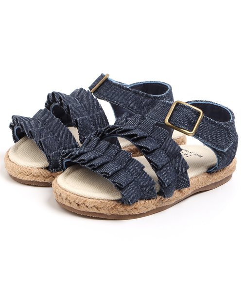 apres les cours（アプレレクール）の「フリルサンダル（サンダル・キッズ・ブルー/マスタード/ローズ・14/15 /16/17/18/19/20/21）」の2枚目の写真