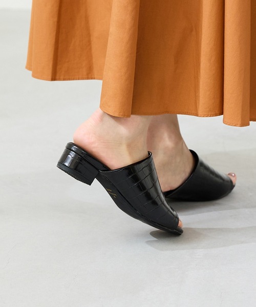 オフィスで履き替え オフィスサンダル ミュールサンダル 3cmヒール