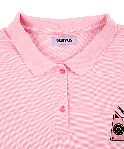 PUNYUS（プニュズ）の「ワンポイントビッグポロシャツ（ポロシャツ・レディース・ブラック/ピンク・4/3）」の9枚目の写真