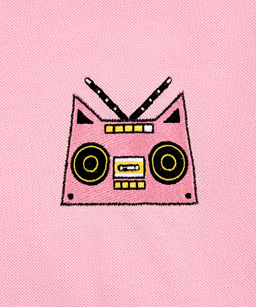 PUNYUS（プニュズ）の「ワンポイントビッグポロシャツ（ポロシャツ・レディース・ブラック/ピンク・4/3）」の7枚目の写真