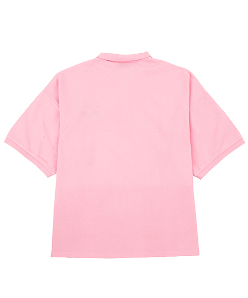 PUNYUS（プニュズ）の「ワンポイントビッグポロシャツ（ポロシャツ・レディース・ブラック/ピンク・4/3）」の3枚目の写真
