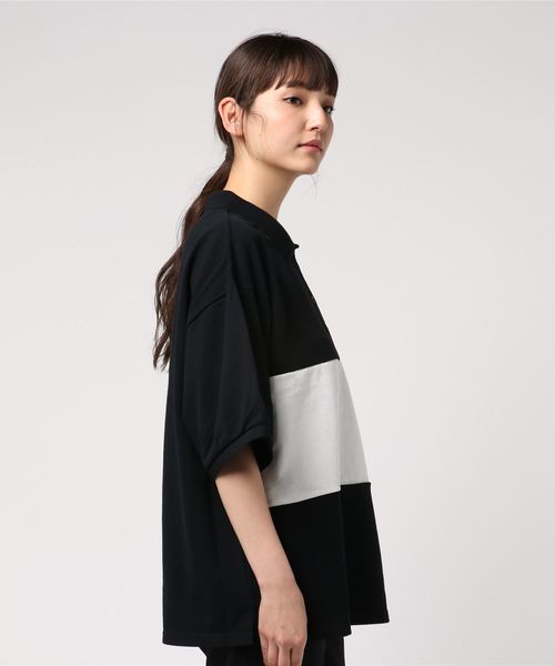 PUNYUS（プニュズ）の「ワンポイントビッグポロシャツ（ポロシャツ・レディース・ブラック/ピンク・4/3）」の10枚目の写真