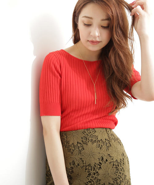 N.（N. Natural Beauty Basic）（エヌエヌナチュラルビューティーベーシック）の「◆コットンモダールハイツイストニット（ニット/セーター・レディース・ホワイト/ブラック/ブラウン/レッド/ピンク・MEDIUM）」の5枚目の写真