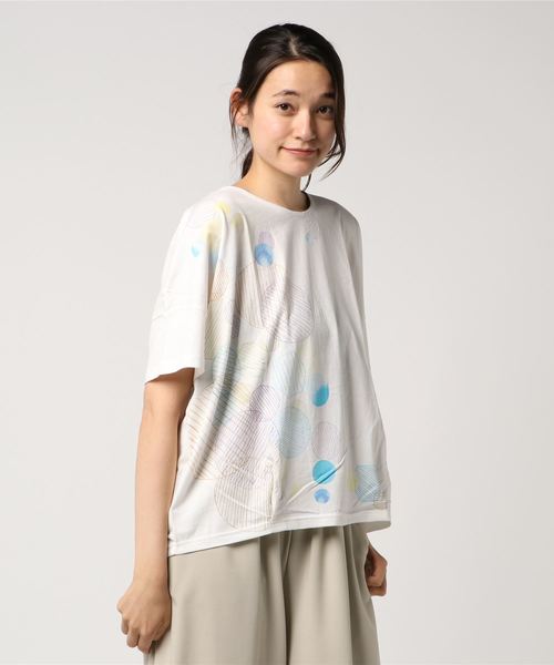 go slow caravan(ゴースローキャラバン)の「JUICY/ジューシー 裾タックプルオーバーB(Tシャツ/カットソー・レディース・ホワイト/ライトイエロー・FREE)」の2枚目の写真