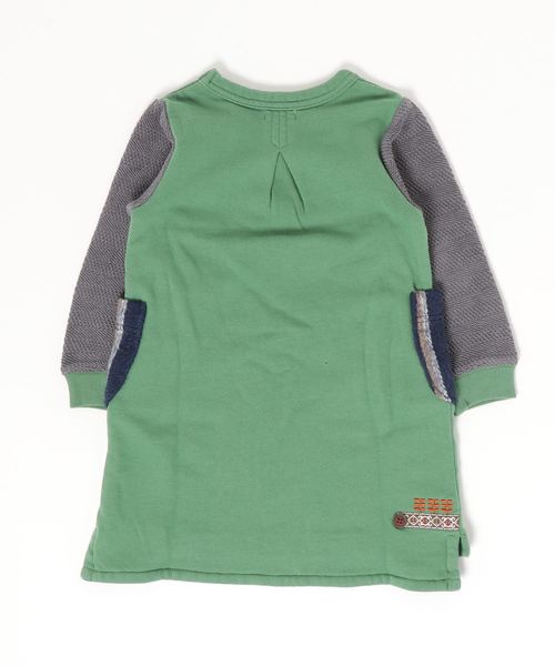 RAGMART（ラグマート）の「ロゴプリント裏毛ワンピース（ワンピース・キッズ・グリーン/ブラウン・110cm/100cm/120cm/130cm）」の3枚目の写真