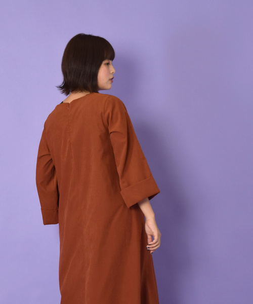 w closet(ダブルクローゼット)の「バックロングAラインワンピース_(ワンピース・レディース・オレンジ/パープル/ブラウン・FREE)」の6枚目の写真