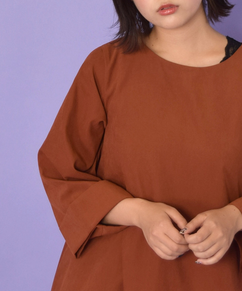 w closet(ダブルクローゼット)の「バックロングAラインワンピース_(ワンピース・レディース・オレンジ/パープル/ブラウン・FREE)」の7枚目の写真