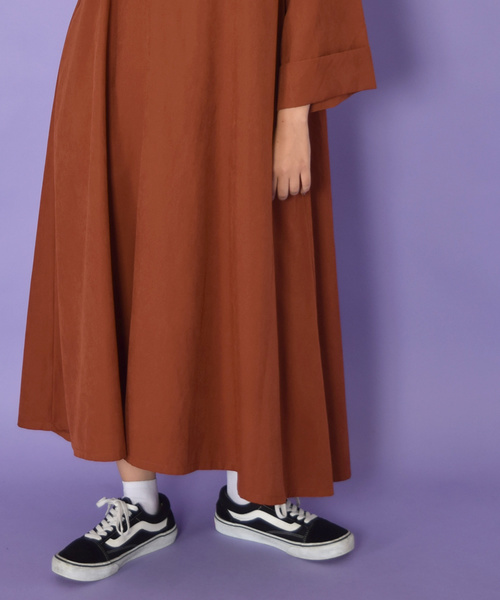 w closet(ダブルクローゼット)の「バックロングAラインワンピース_(ワンピース・レディース・オレンジ/パープル/ブラウン・FREE)」の8枚目の写真