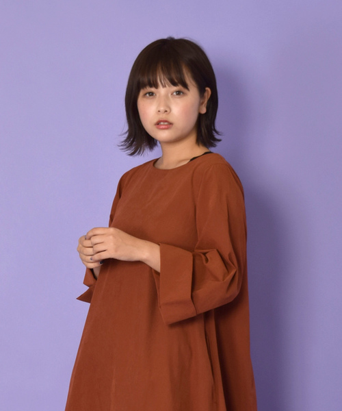 w closet(ダブルクローゼット)の「バックロングAラインワンピース_(ワンピース・レディース・オレンジ/パープル/ブラウン・FREE)」の9枚目の写真