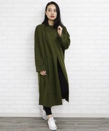 【HERCLOSET】ヤクライクフロントスリットロングニット