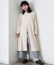【HERCLOSET】ヤクライクフロントスリットロングニット