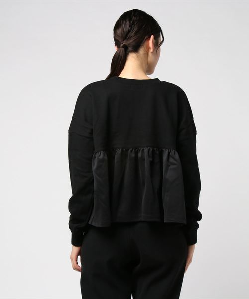 M y u(ミュー)の「裾フレア裏毛プルオーバー(Tシャツ/カットソー・レディース・ブラック/カーキ/ボルドー/パープル/グレイッシュベージュ/アイボリー/グレー/サックスブルー・M)」の9枚目の写真